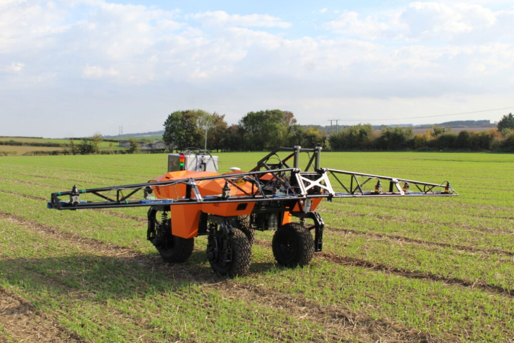 Agricultural robot (agri bot,) in The James Hutton Institute crop field  